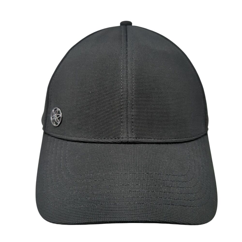 Gaiam Strapback Hat Black One Size Laser Cut Adjustable Solid 6 Panel